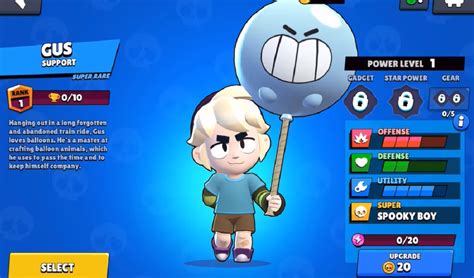 Las estadísticas y el kit de habilidades completo de Gus en Brawl Stars