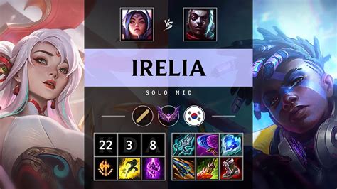 Irelia Mid Vs Ekko Triple Kill Legendary KR Master Patch 14 16