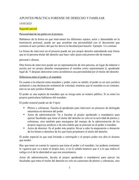 Apuntes Pr Ctica Forense De Derecho Y Familiar Apuntes Pr Ctica