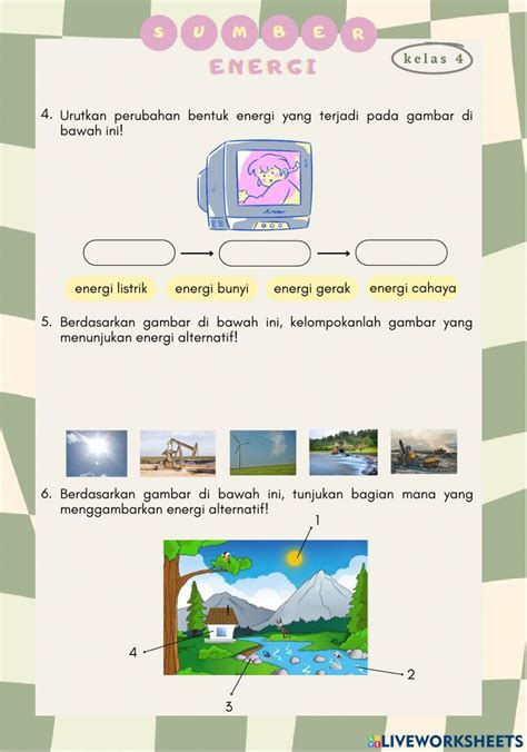 Latihan Soal Sumber Energi Kelas 4 Online Exercise For Live Worksheets