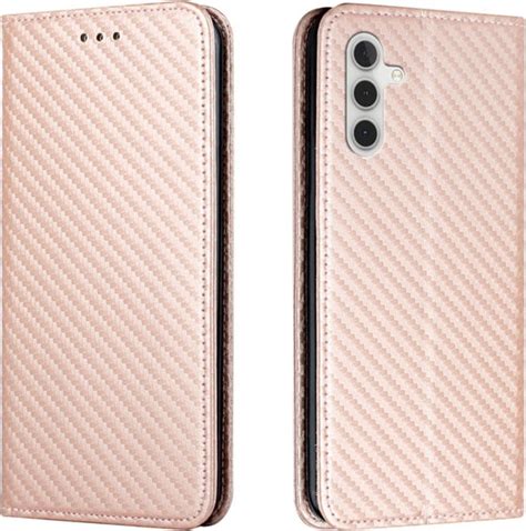 Luxe Bookcover Hoes Etui Geschikt Voor Samsung Galaxy A Roze Carbon