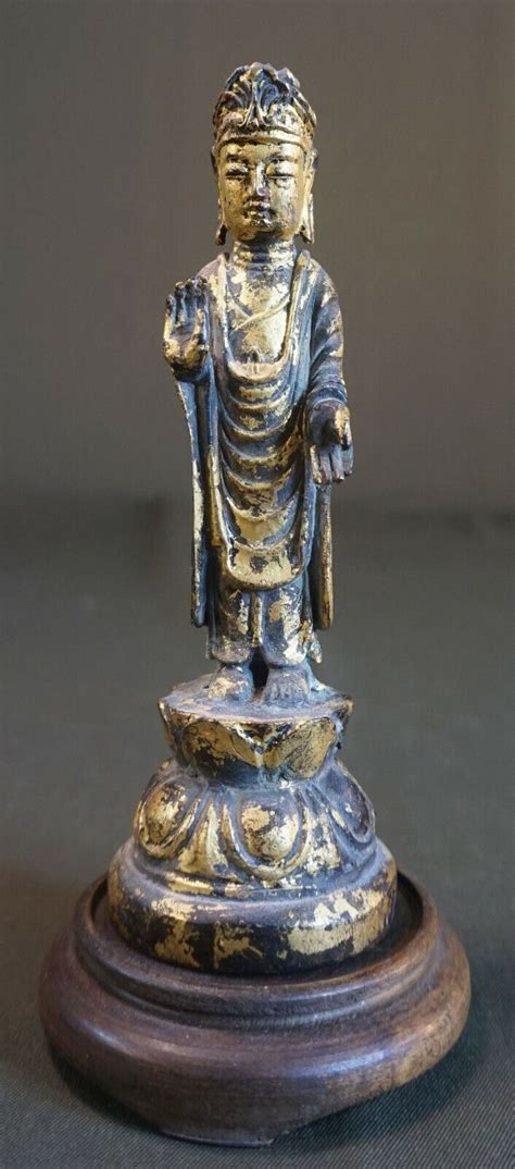 Very Rare Korean Joseon Dynasty Real Gold Filled Gilt Bronze Buddha Statue Ebay