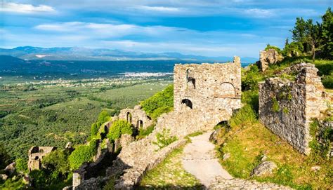 Ruins Of The Medieval Byzantine Fortified Town Of Mystras In Greece