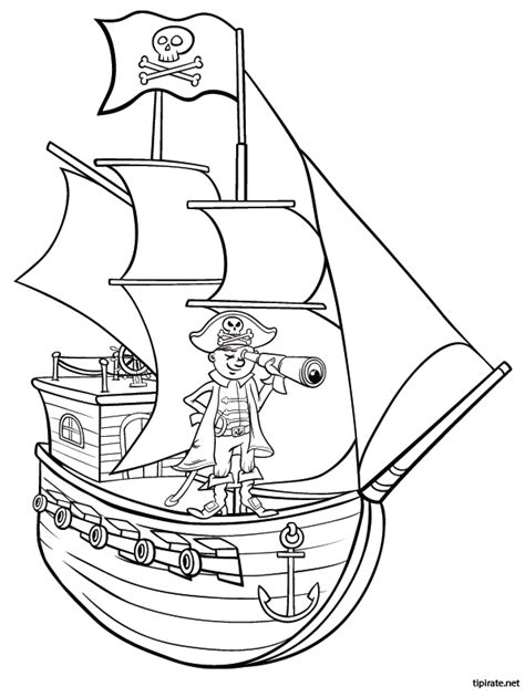 Coloriage Le Bateau Pirate Tipirate