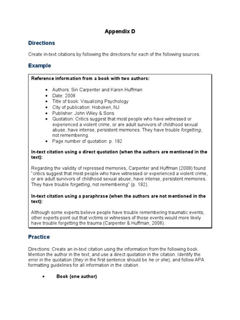 Apa Appendix D Citation Psychological Trauma