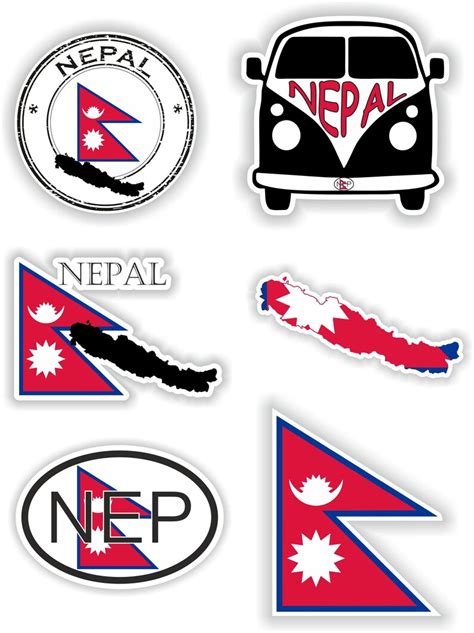 Nepal Set Of Stickers For Laptop Book Water Bottle Fridge Guitar