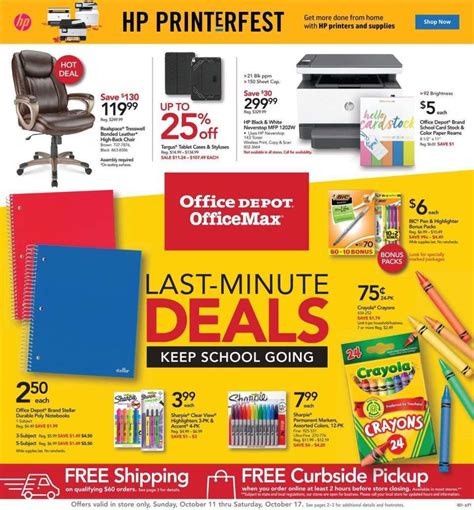 Office Depot And Officemax Weekly Ad Oct 11 17 Ad And Deals