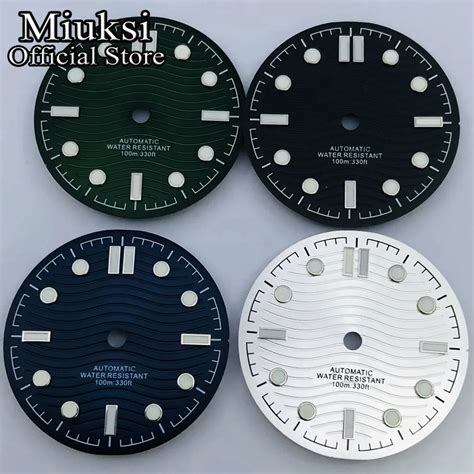 Miuksi Mm Black Blue Green Silver Watch Dial Luminous Fit Nh Nh