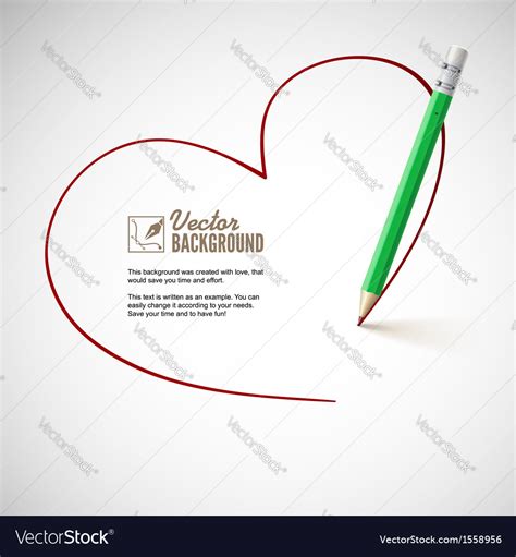 Pencil drawing heart Royalty Free Vector Image