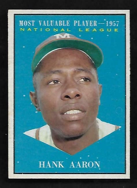 Topps Hank Aaron Mvp Braves Nice Card Nm Atlantabraves Rare