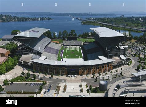 An Aerial View Of The Husky Stadium On The Campus Of The University Of