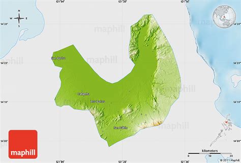 Physical Map Of Laguna Single Color Outside