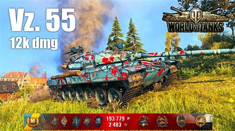 Vz 55 12K Damage 4 Kills Siegfried Line World Of Tanks YouTube