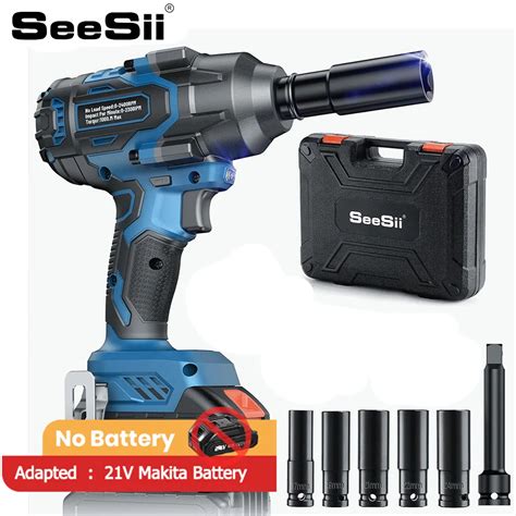 Seesii Wh Nm Brushless Impact Wrench Cordless Electric Wrench