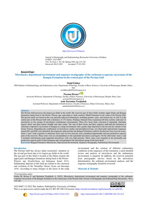 Pdf Microfacies Depositional Environment And Sequence Stratigraphy Of The Carbonate Evaporate