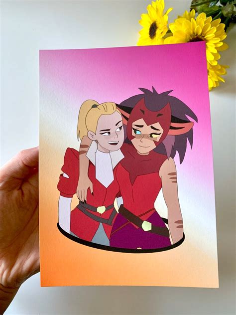 Catradora Lesbian Flag Print Catra And Adora Art Print She Etsy