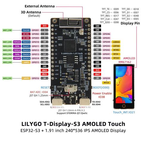 Lilygo T Display S Amoled Esp S With Inch Amoled Display And