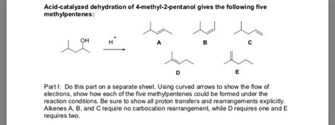 Solved Acid Catalyzed Dehydration Of Methyl Pentanol Chegg