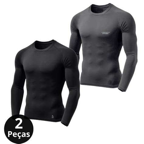 Kit Camiseta T Rmica Prote O Uv Segunda Pele Manga Longa Compress O