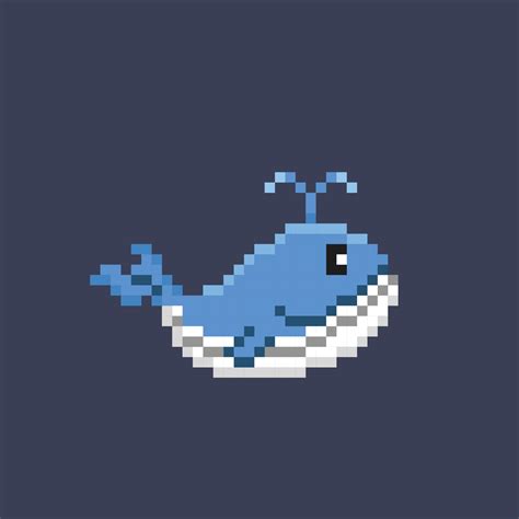 Whale In Pixel Art Style Vector Art At Vecteezy