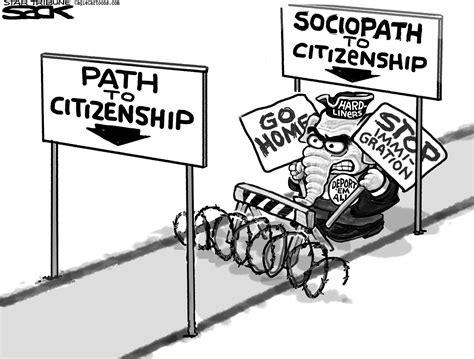 Editorial Cartoon: Path to Citizenship - The Columbian