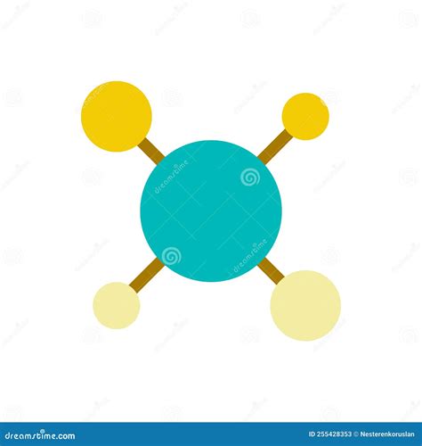 Struttura Di Molecole A Colori Piatti Icona Ui Illustrazione Vettoriale