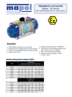 PNEUMATIC ACTUATOR Alphair AP Series Mapol Pneumatic Actuator