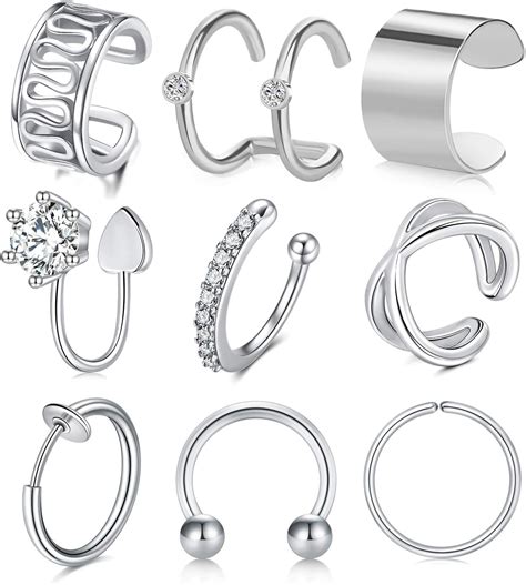 Avyring Nep Piercing Rvs Nep Neus Ringen Faux Septum Piercing Voor