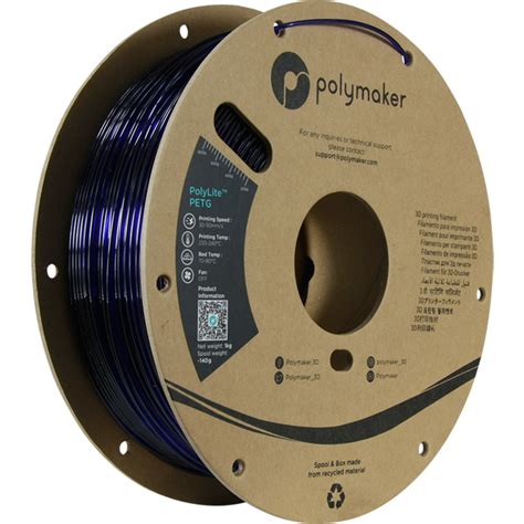 Polymaker Polylite Petg Translucent Bleu 3djake France