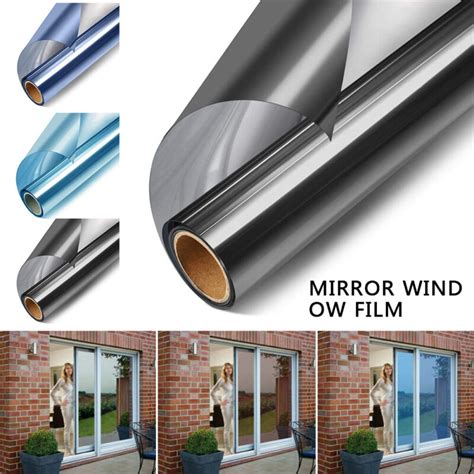 2 0 5m Reflective One Way Mirror Window Film Mirrored Privacy Sticky Glass Tint Ebay