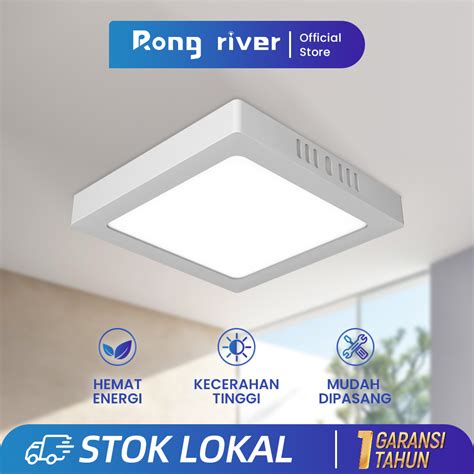 Jual RONG RIVER Lampu Downlight LED Panel Bentuk Kotak 24W 12W 8W 6W