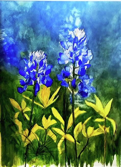 Texas Bluebonnets Painting by Gary Hampton - Fine Art America