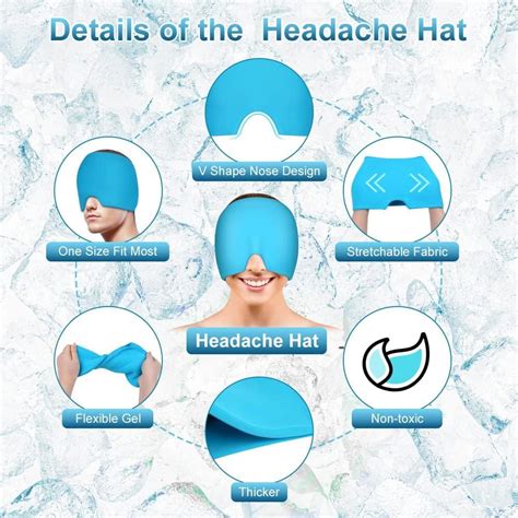 ACWOO Migraine Relief Cap Reusable Cold Hot Therapy For Chronic Migraine Tension Headache