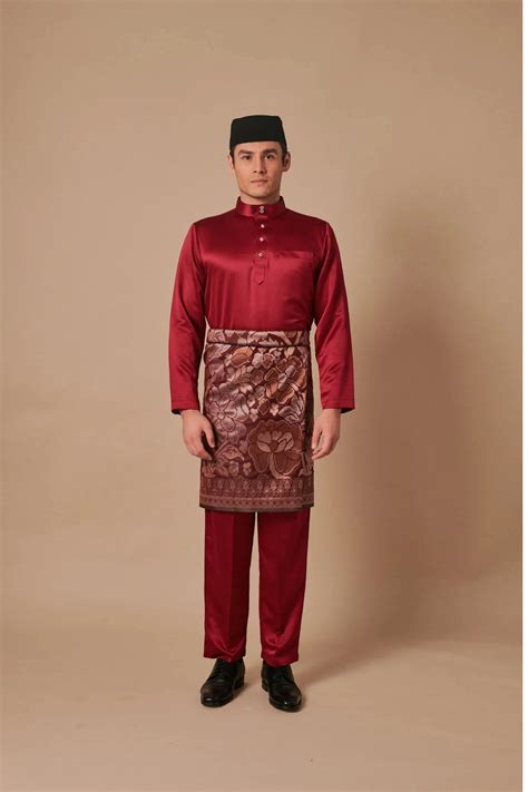 Sipo Eid Baju Melayu Moden In Burgundy Buy Melayu Burgundy