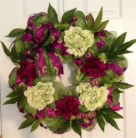 Stunning Moss Green And Deep Plum Decomesh Wreath Creative Twists