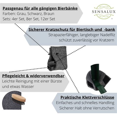 Sensalux Bierzeltgarnitur Set Bankauflagen Bodenschoner Rückenpols