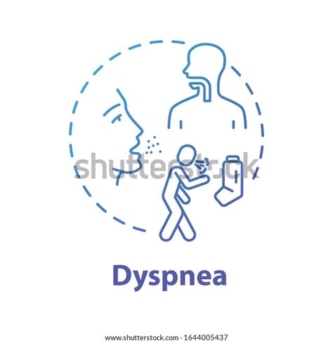 Dyspnea Concept Icon Tension Chest Shortness Stock Vector Royalty Free