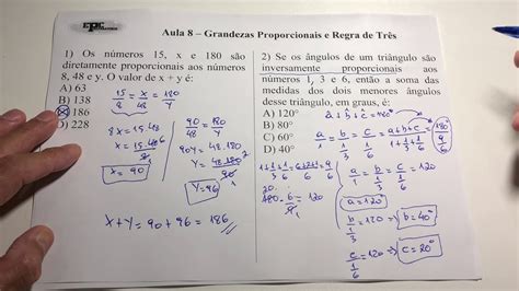 Aula 8 Grandezas Proporcionais E Regra De Três Youtube