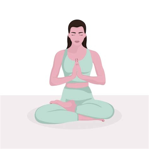 Premium Vector Yoga Classes Isolated Illustration Of A Girl Sitting