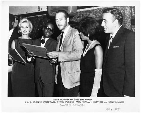 Stevie Wonder Paul Newman Joann Woodward Ruby Dee And Tony Bennett