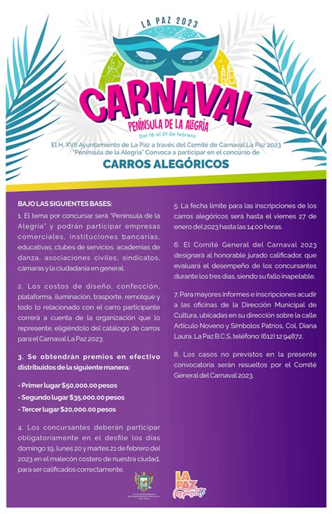 Convocan al Concurso de Carros Alegóricos y Comparsas del Carnaval La