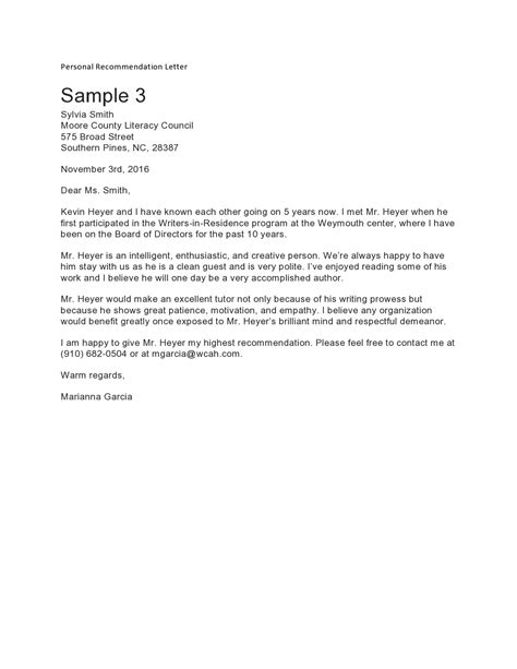 Personal Letter Templates