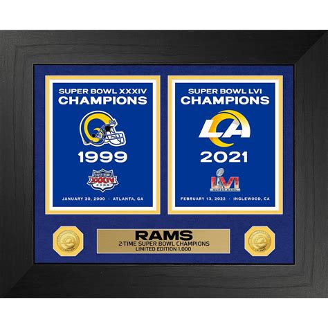 Rams Super Bowl Deluxe Banner Collection Gold Coin Photo Mint Shop