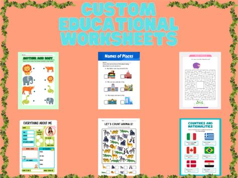 Design Custom Educational Worksheets Template By Berkay25 Fiverr