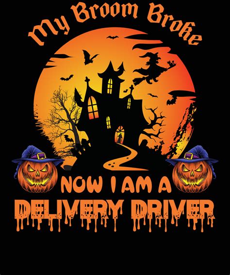 Delivery Driver T Shirt Design For Halloween 11199148 Vector Art At