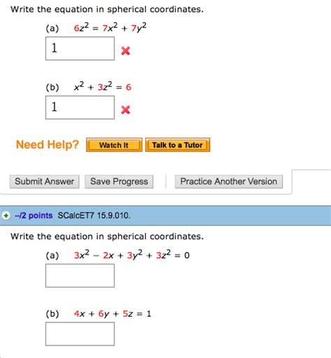 Solved Write The Equation In Spherical Coordinates A 6z2