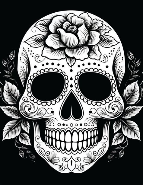 Sugar Skulls Coloring Pages For Adults Volume 1 Perfect For Dia De Los