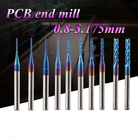 Mm Titanium Coated End Mill Milling Cutter Blue Edge Cutter