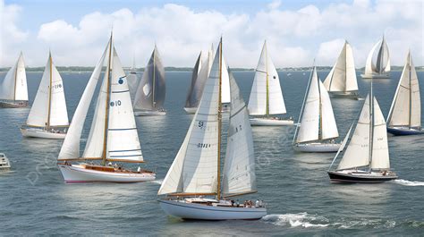 Group Of Sailing Boats In The Water Next To One Another Background