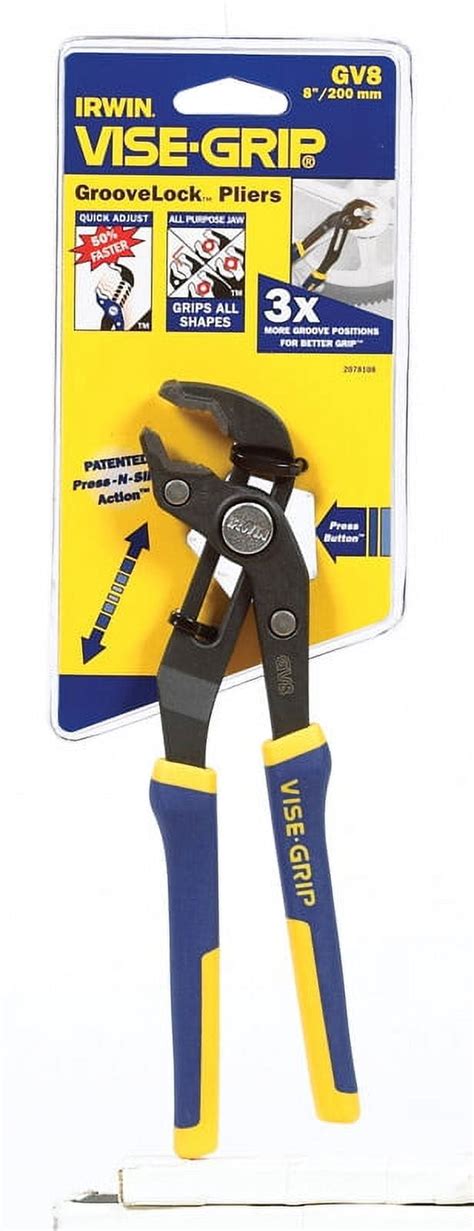 Irwin 2078108 Vise Grip 8 V Jaws Groovelock Pliers